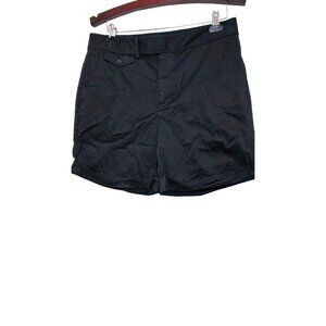 Lauren Ralph Lauren Black Festival Grunge Cotton Blend Shorts Cuffed Hem Size 12